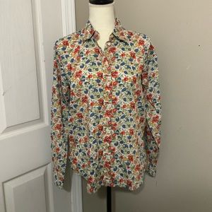 AVOCA Collection County Wicklow Ireland LS Floral Button Front Dress Size 12